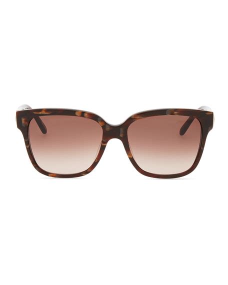 Givenchy Square Tortoise Sunglasses, Burgundy 